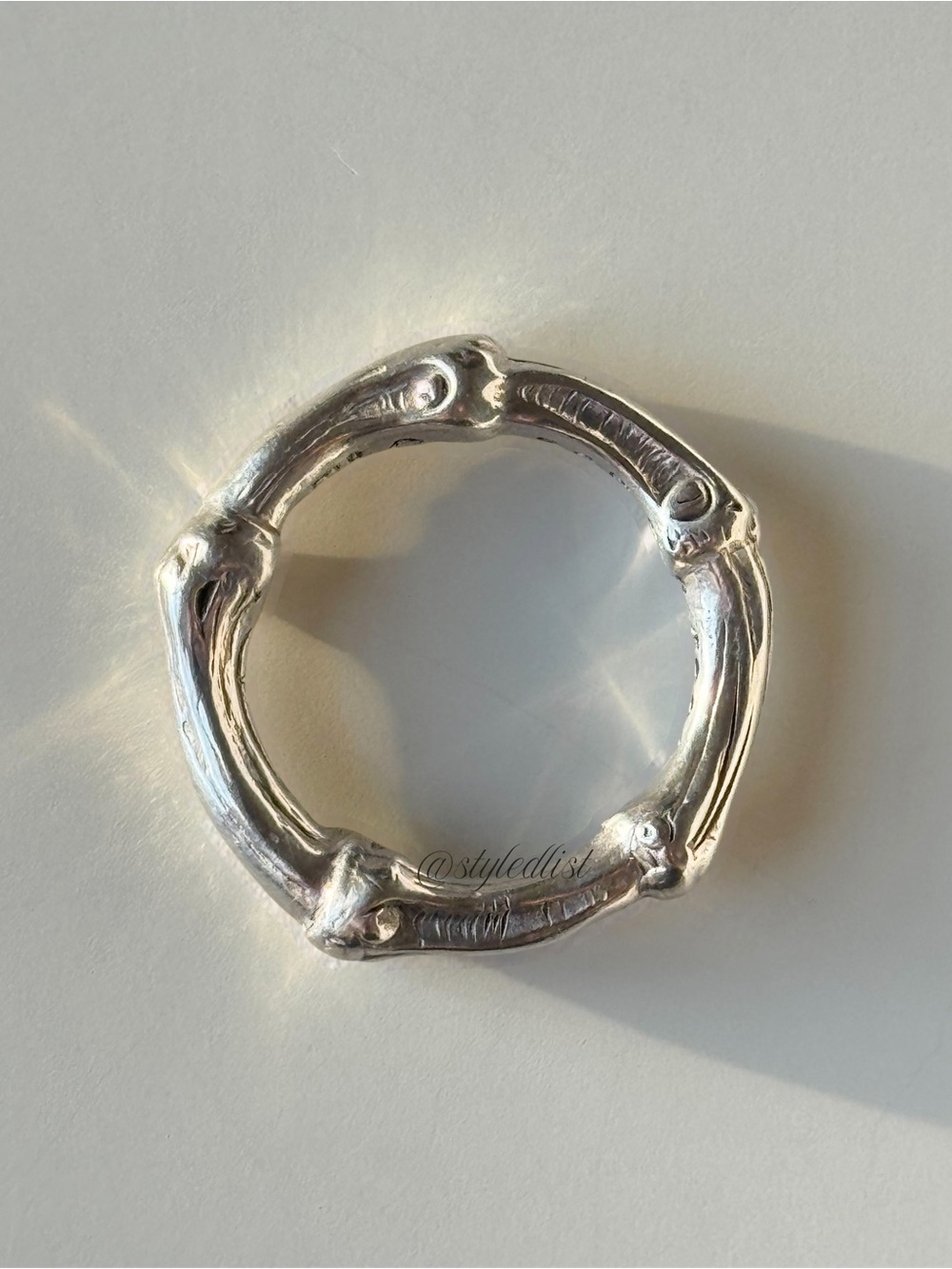 Vintage Tiffany & Co. Bamboo Ring Sterling Silver 6.5